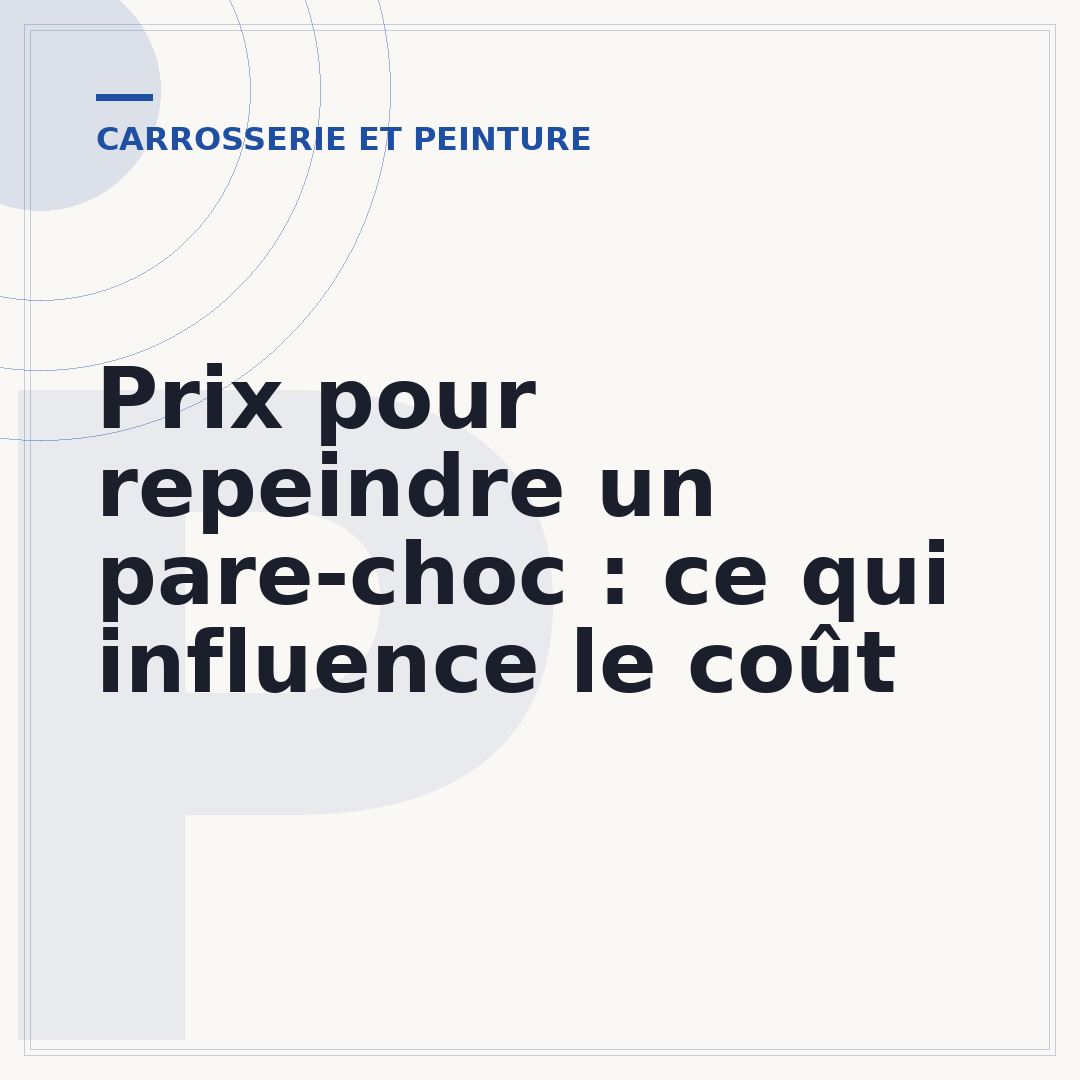 Prix pour repeindre un pare-choc : ce qui influence le coût