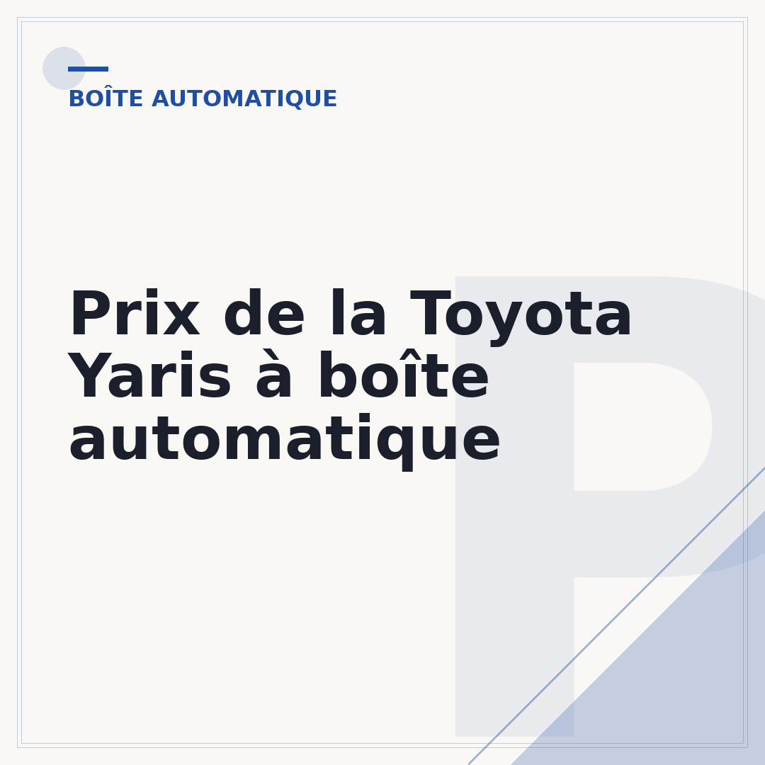 Prix de la Toyota Yaris à boîte automatique
