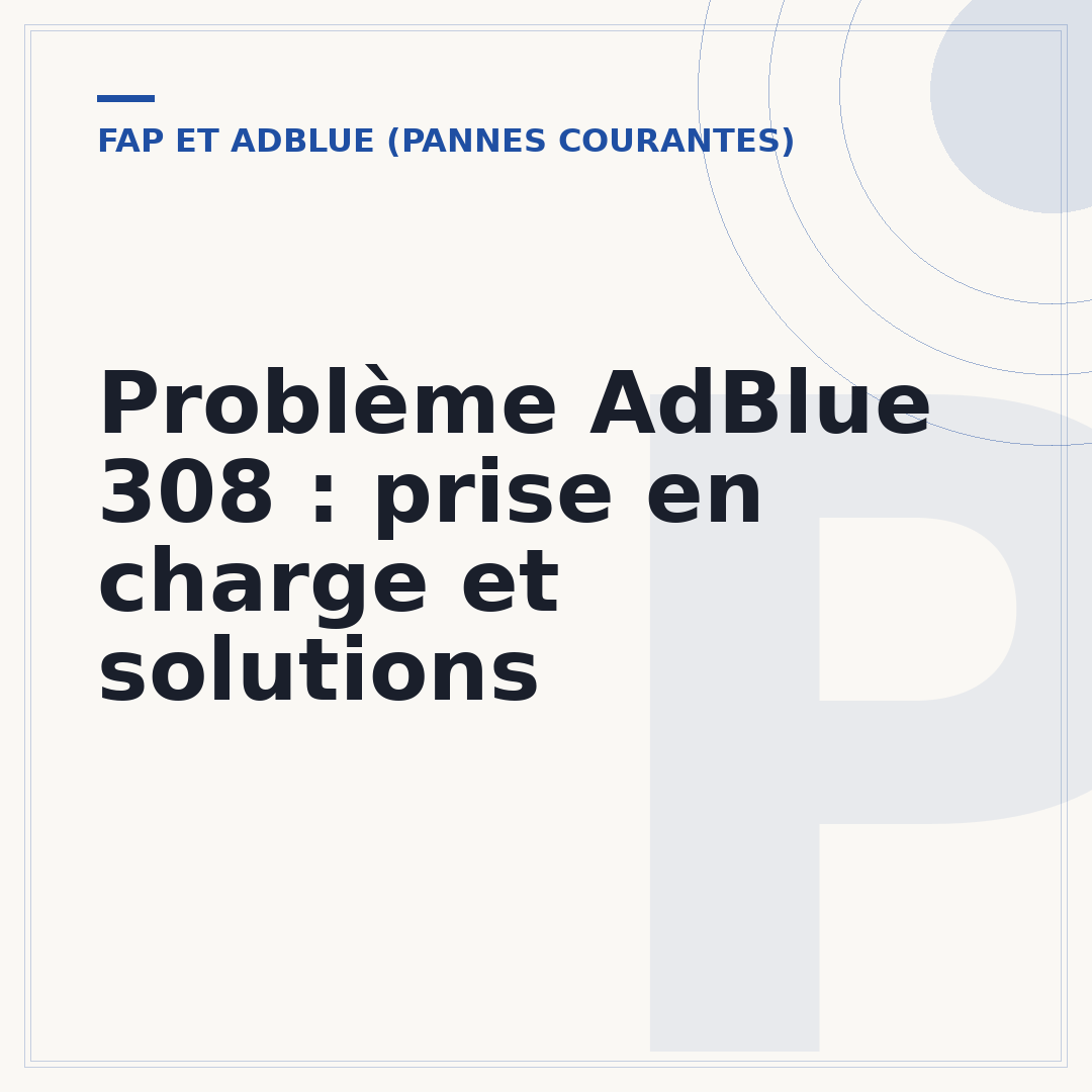 Problème AdBlue 308 : prise en charge et solutions