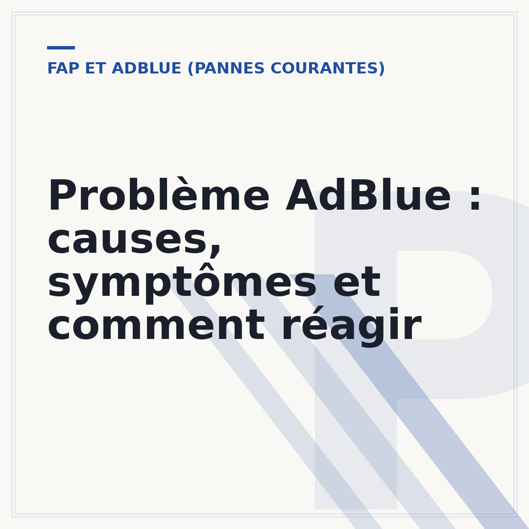 Problème AdBlue : causes, symptômes et comment réagir