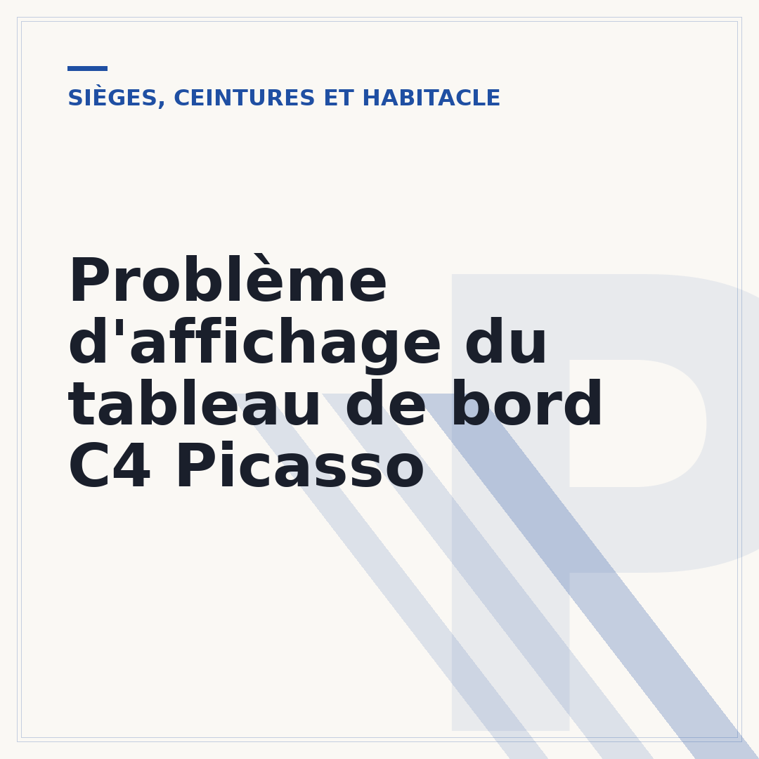 Problème d'affichage du tableau de bord C4 Picasso