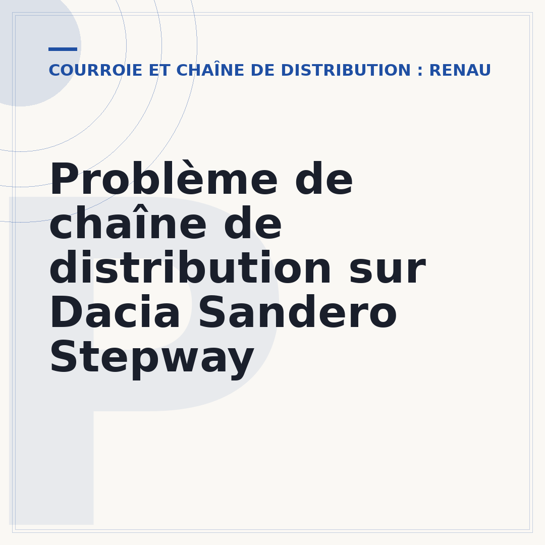 Problème de chaîne de distribution sur Dacia Sandero Stepway
