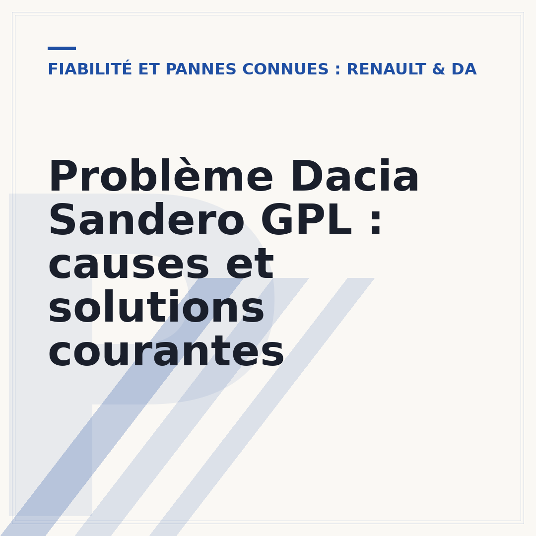 Problème Dacia Sandero GPL : causes et solutions courantes