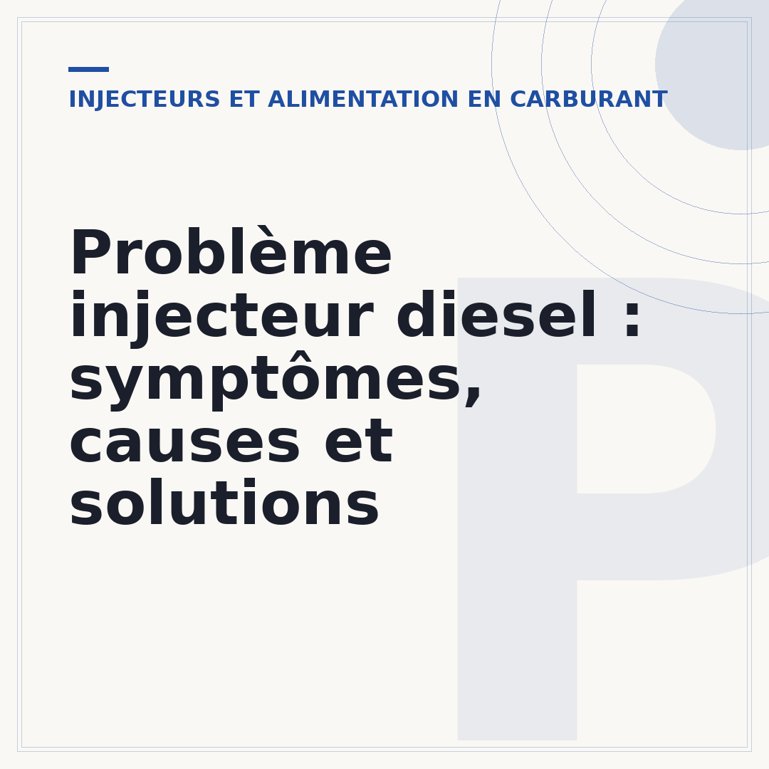 Problème injecteur diesel : symptômes, causes et solutions