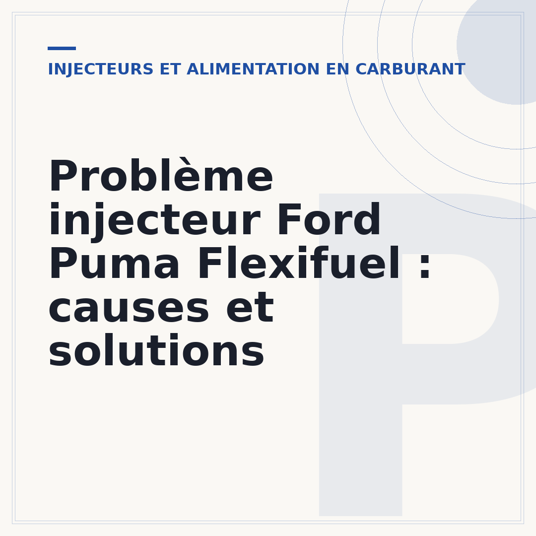 Problème injecteur Ford Puma Flexifuel : causes et solutions