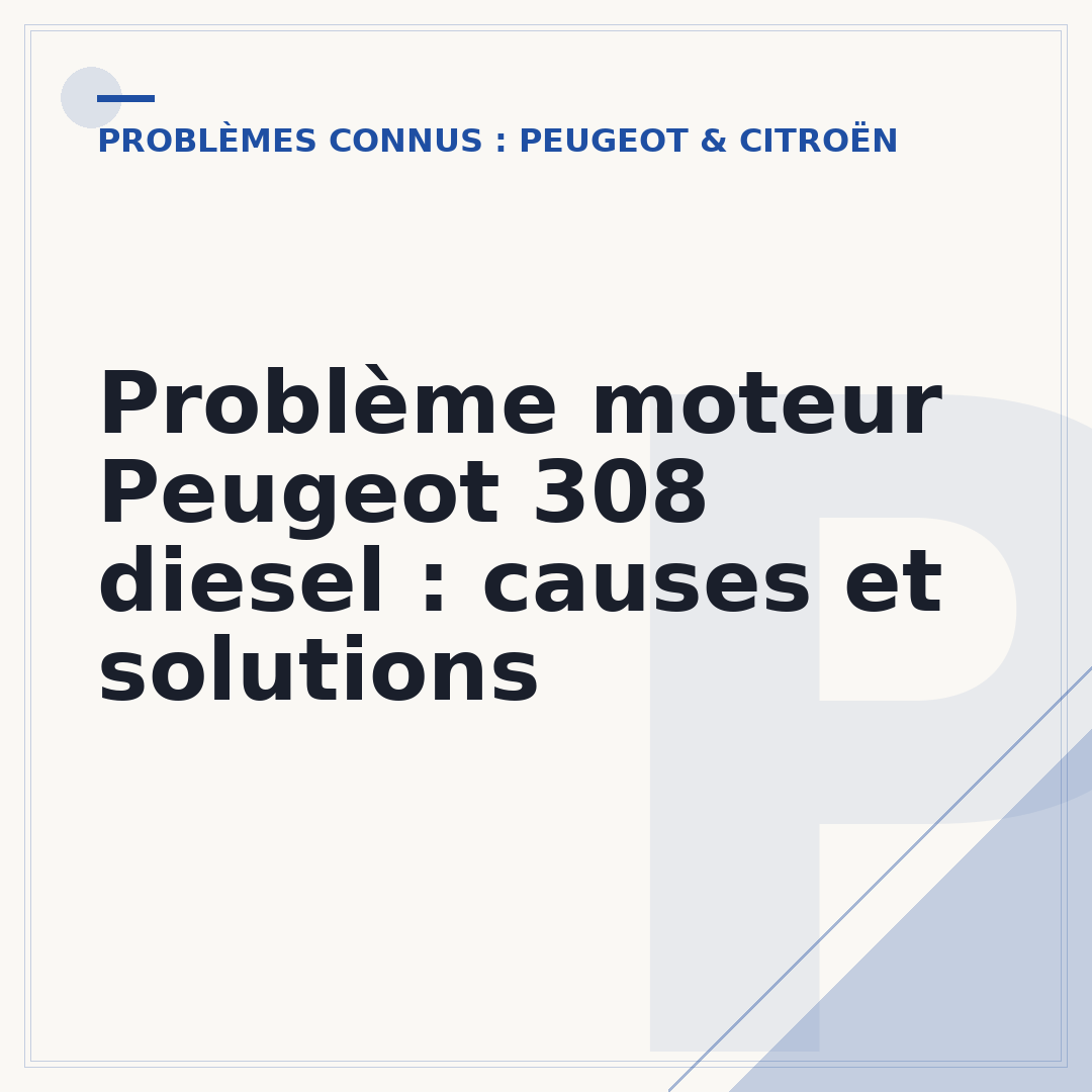 Problème moteur Peugeot 308 diesel : causes et solutions