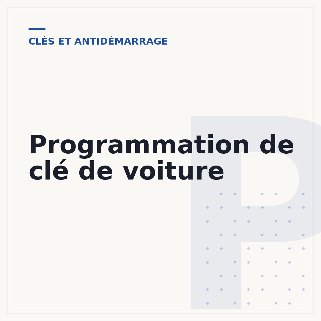 Programmation de clé de voiture