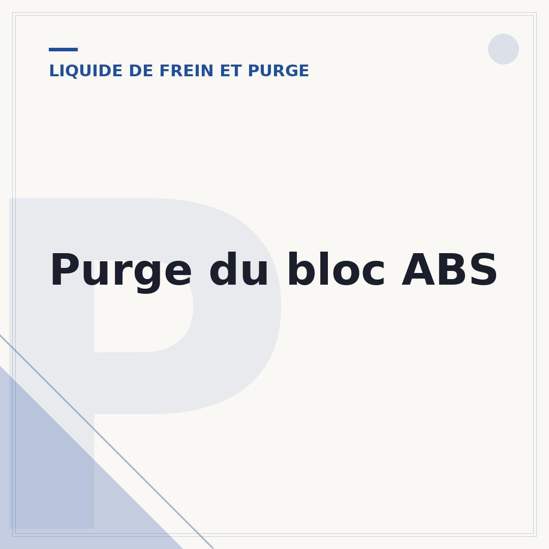 Purge du bloc ABS