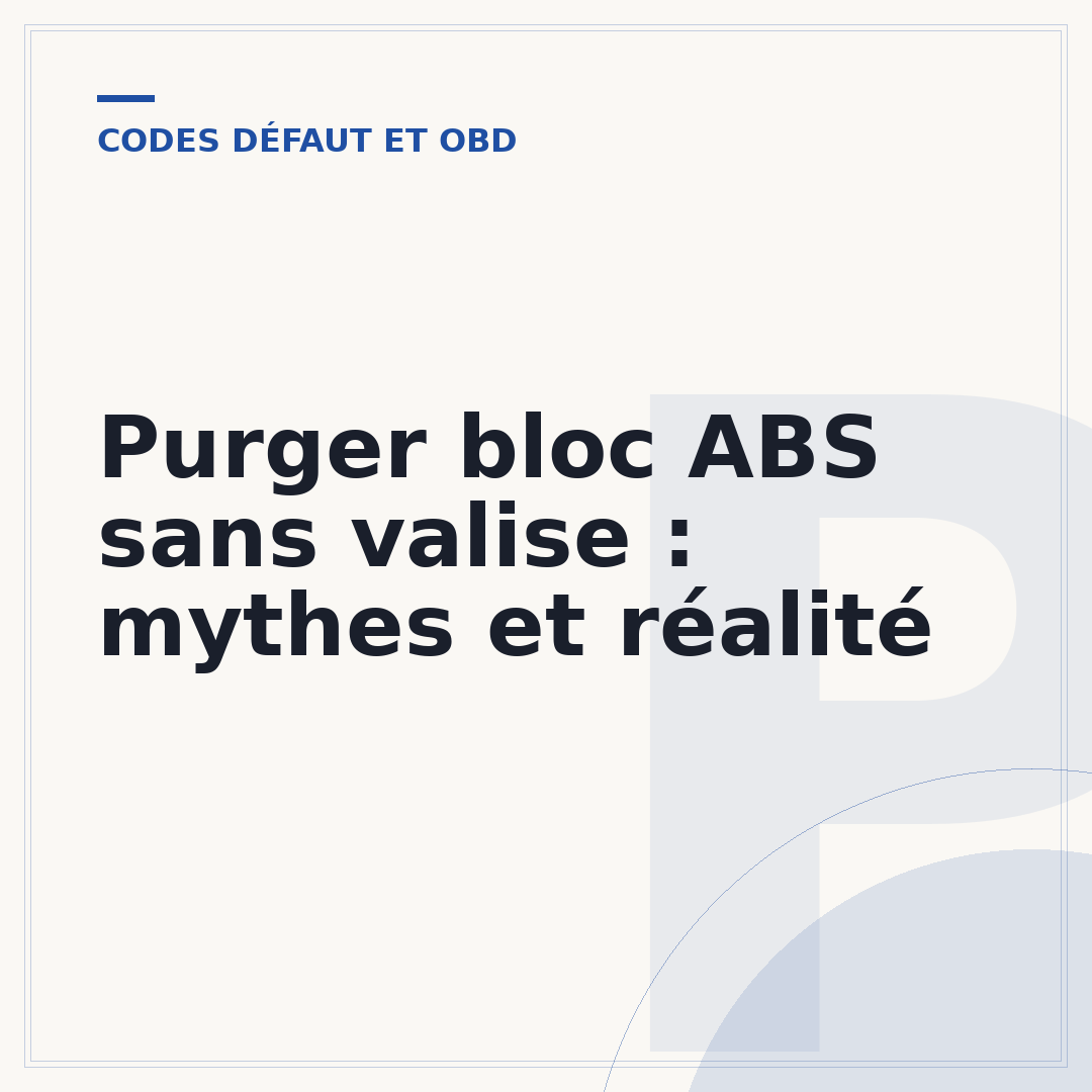 Purger bloc ABS sans valise : mythes et réalité
