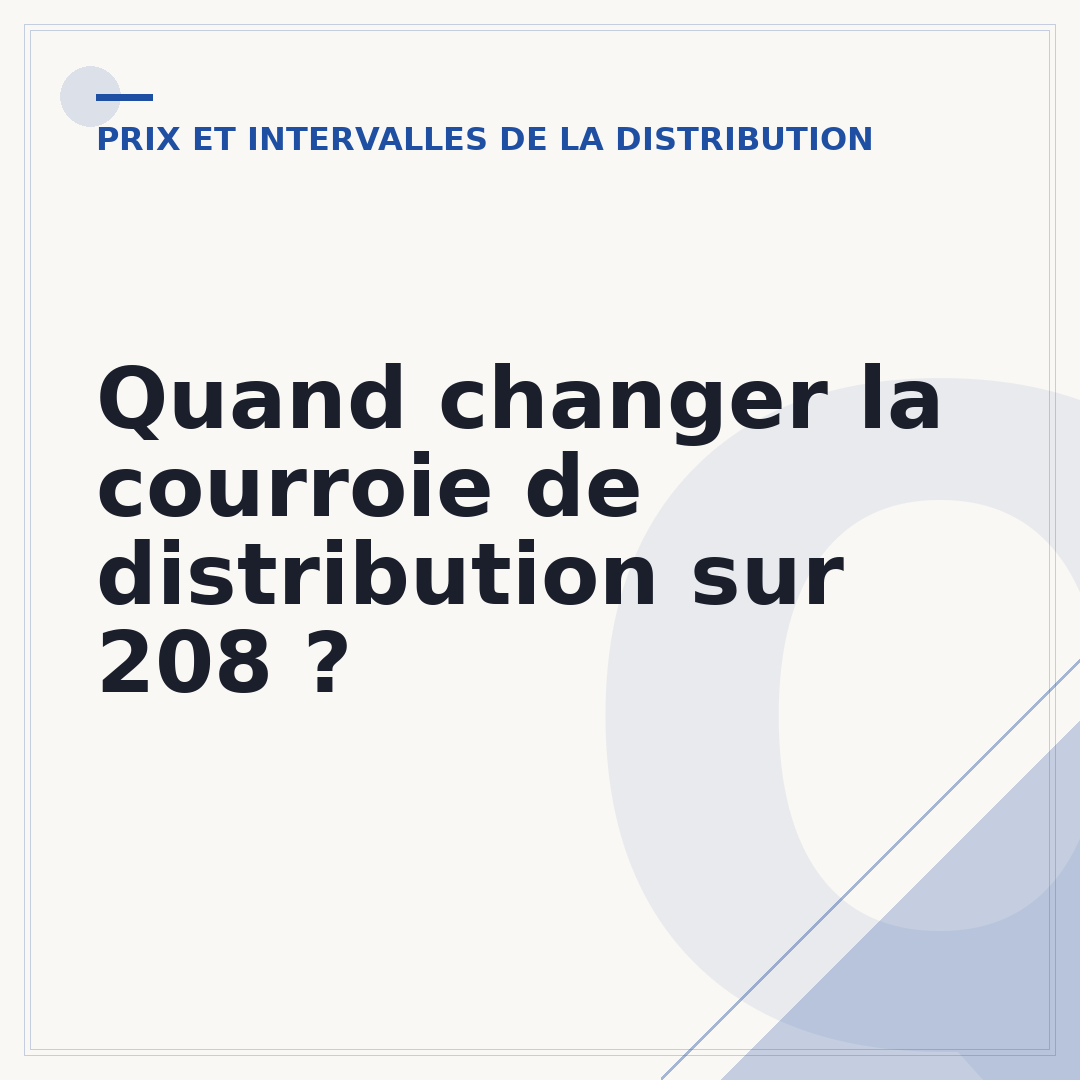 Quand changer la courroie de distribution sur 208 ?