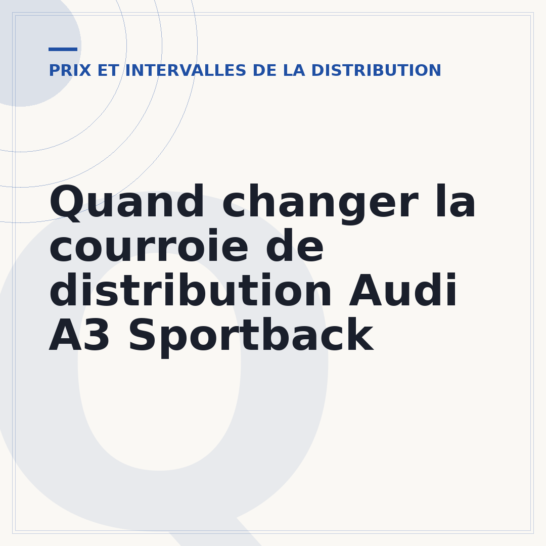 Quand changer la courroie de distribution Audi A3 Sportback