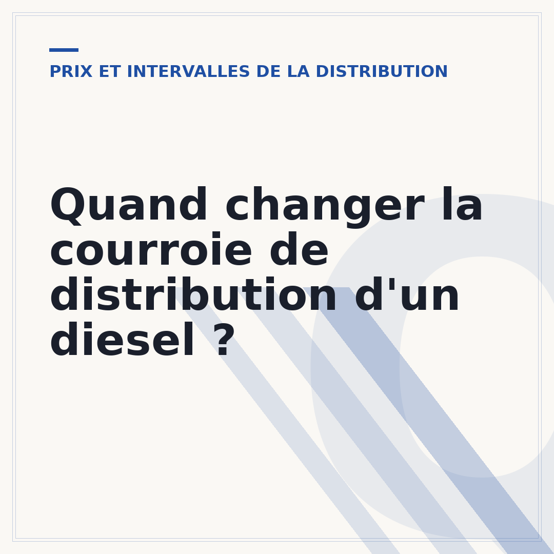 Quand changer la courroie de distribution d'un diesel ?
