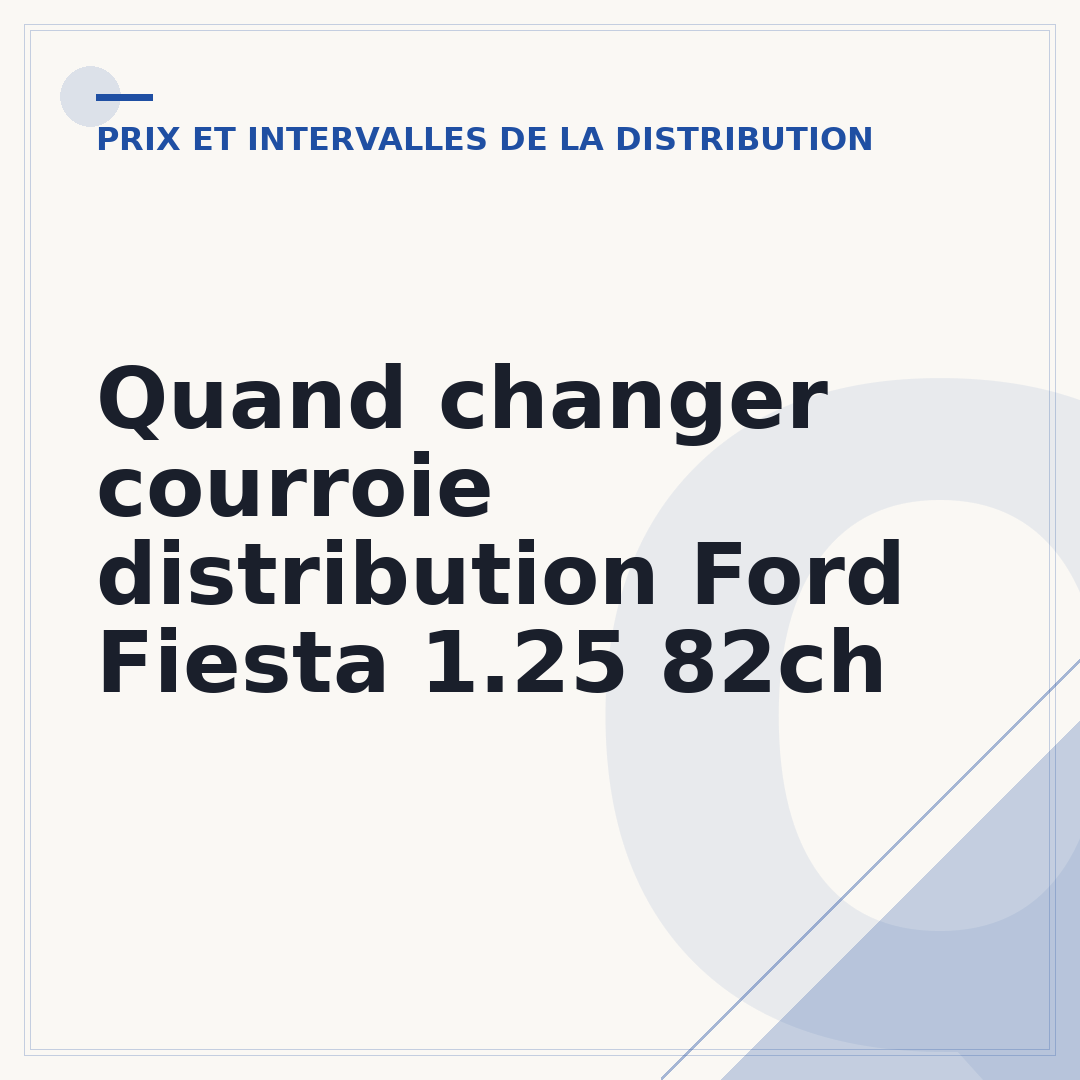 Quand changer courroie distribution Ford Fiesta 1.25 82ch