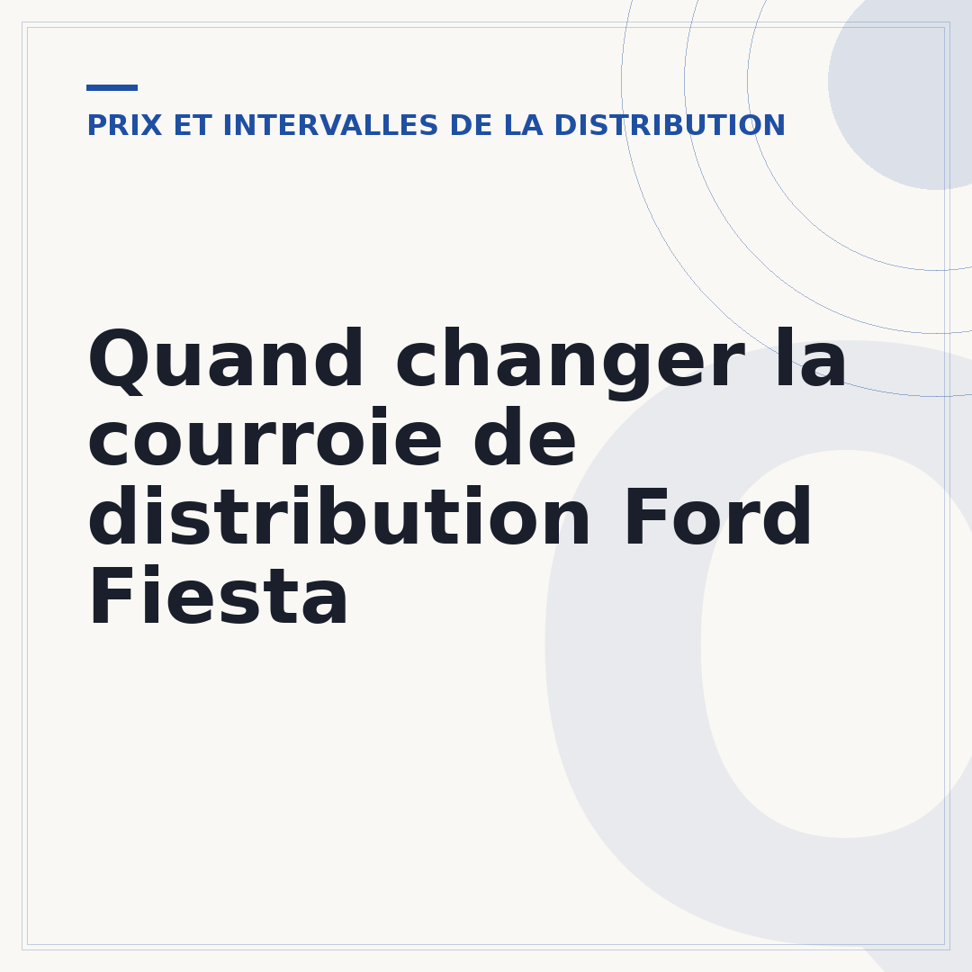 Quand changer la courroie de distribution Ford Fiesta