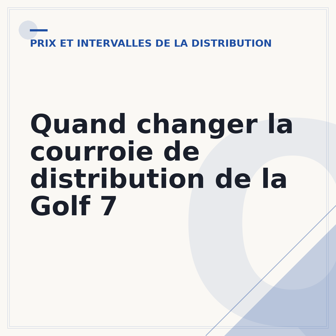 Quand changer la courroie de distribution de la Golf 7