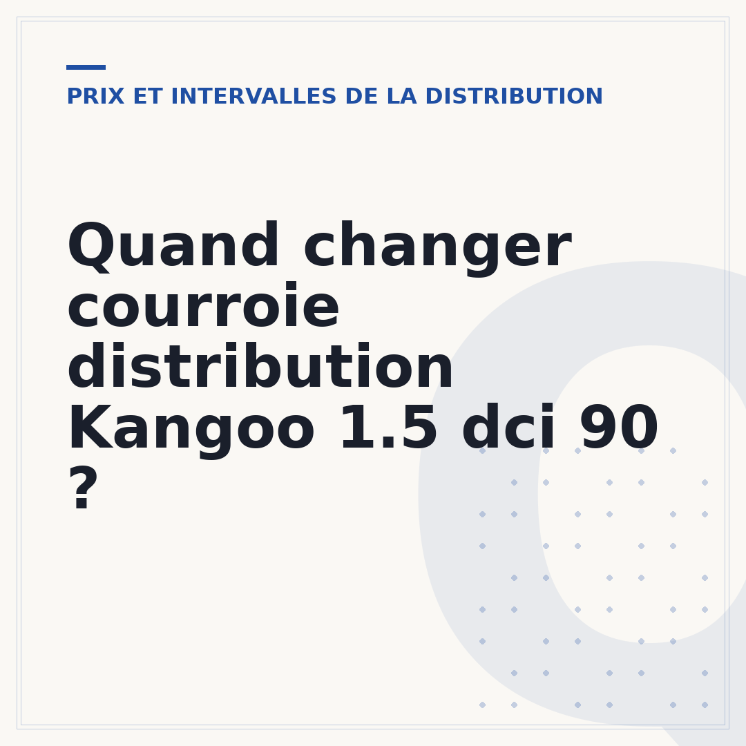Quand changer courroie distribution Kangoo 1.5 dci 90 ?