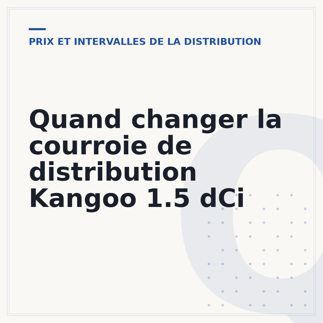 Quand changer la courroie de distribution Kangoo 1.5 dCi