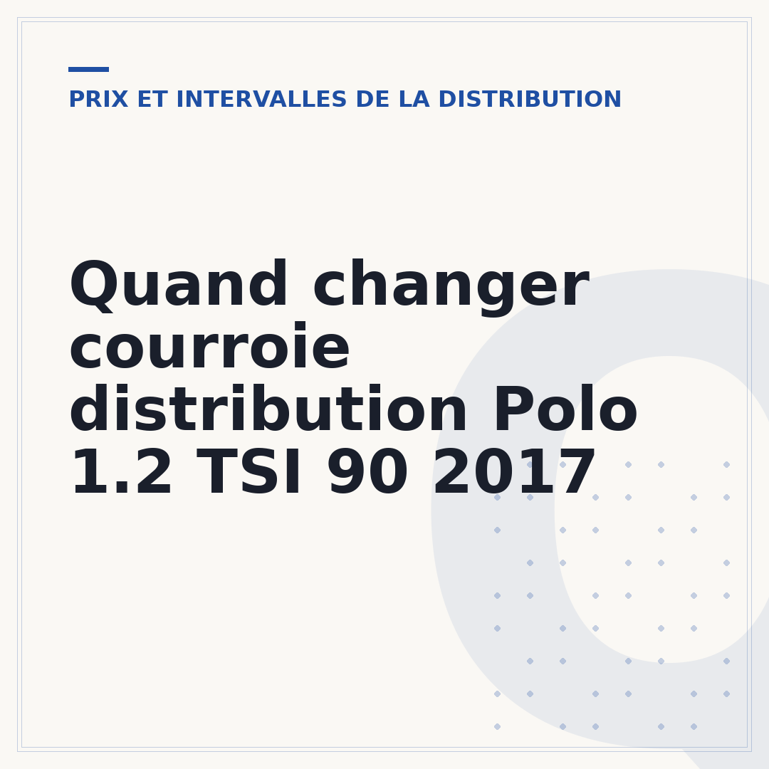 Quand changer courroie distribution Polo 1.2 TSI 90 2017