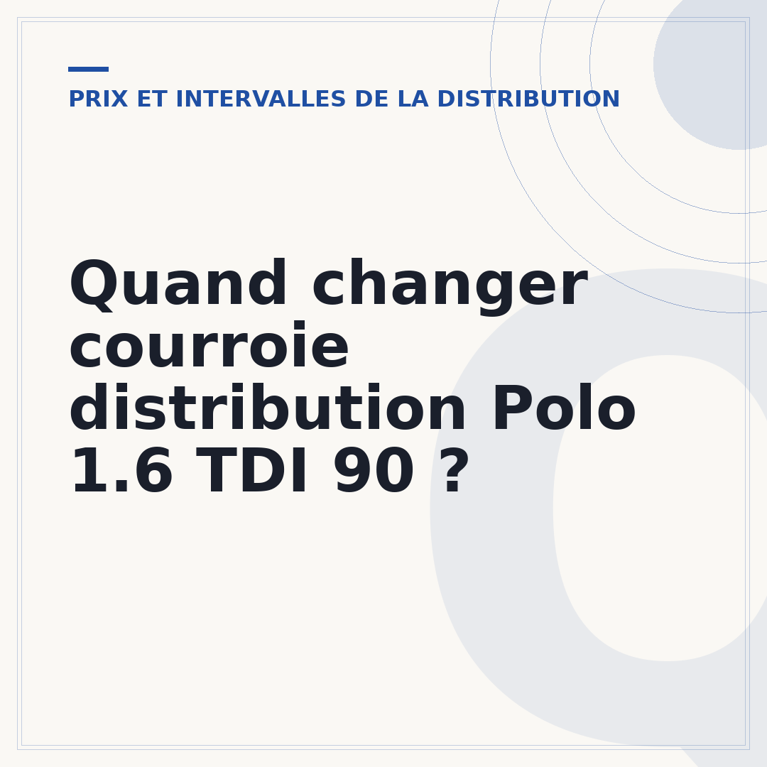 Quand changer courroie distribution Polo 1.6 TDI 90 ?