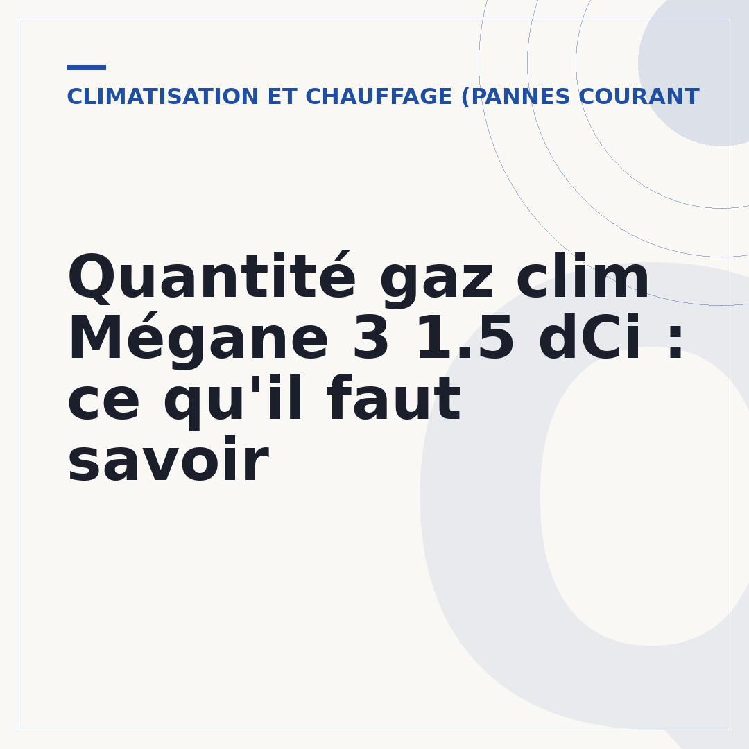 Quantité gaz clim Mégane 3 1.5 dCi : ce qu'il faut savoir