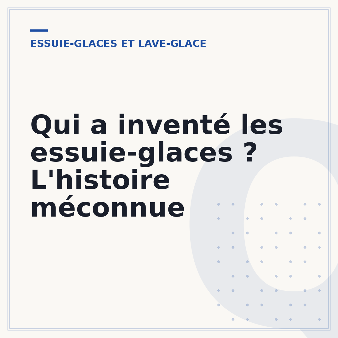Qui a inventé les essuie-glaces ? L'histoire méconnue
