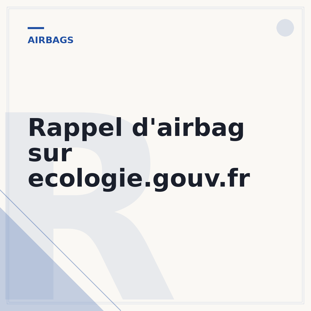 Rappel d'airbag sur ecologie.gouv.fr