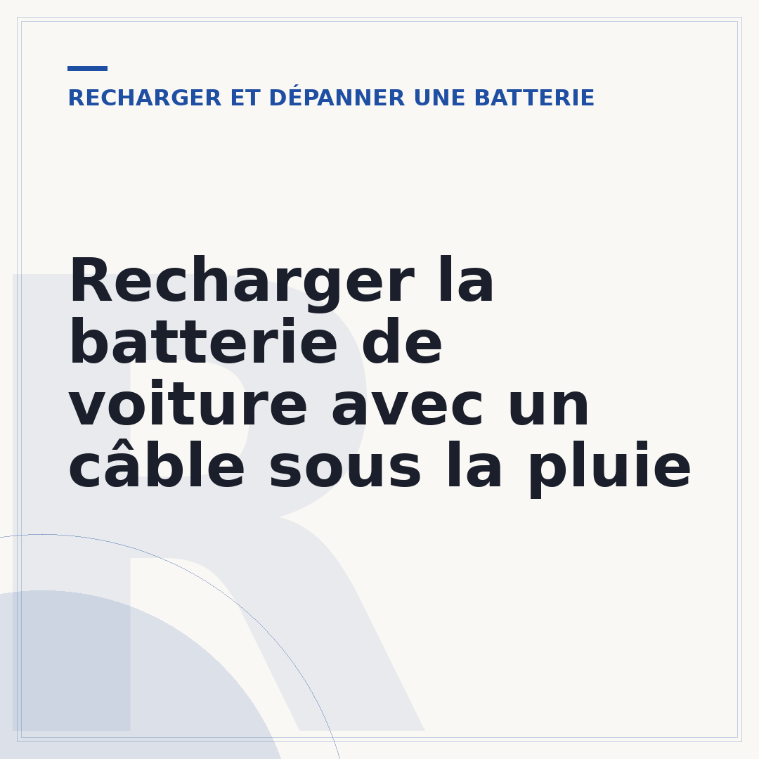 Recharger la batterie de voiture avec un câble sous la pluie