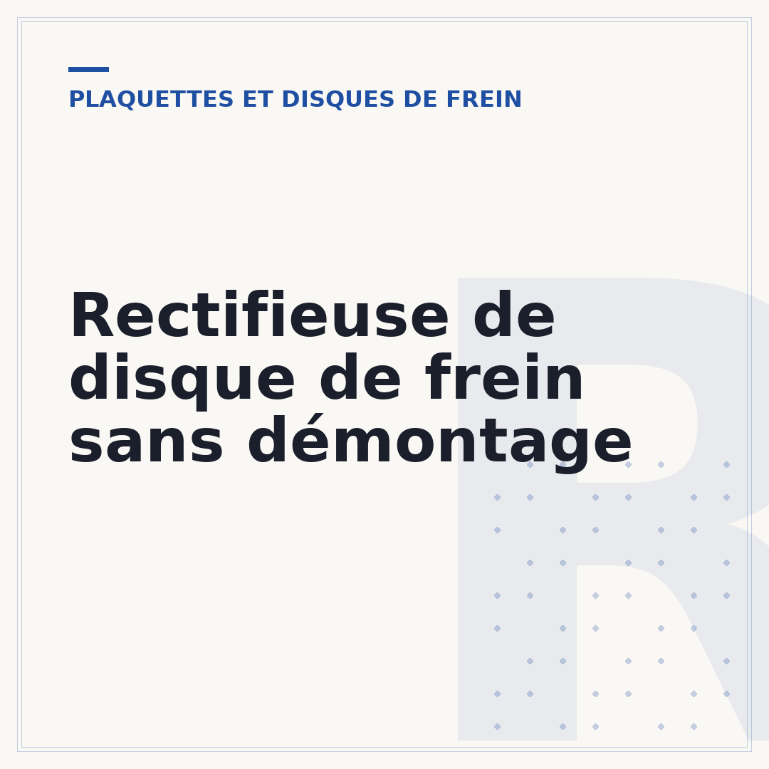 Rectifieuse de disque de frein sans démontage