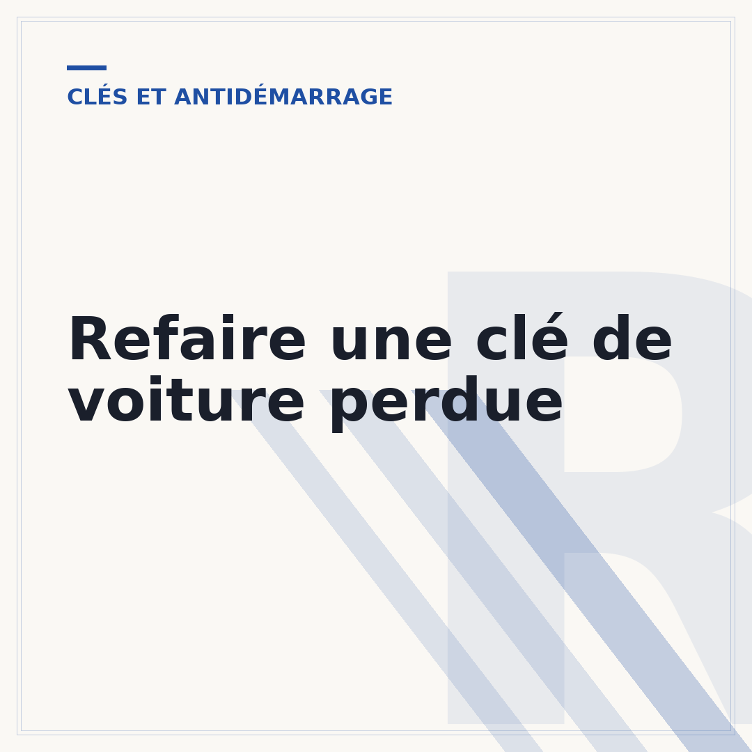 Refaire une clé de voiture perdue
