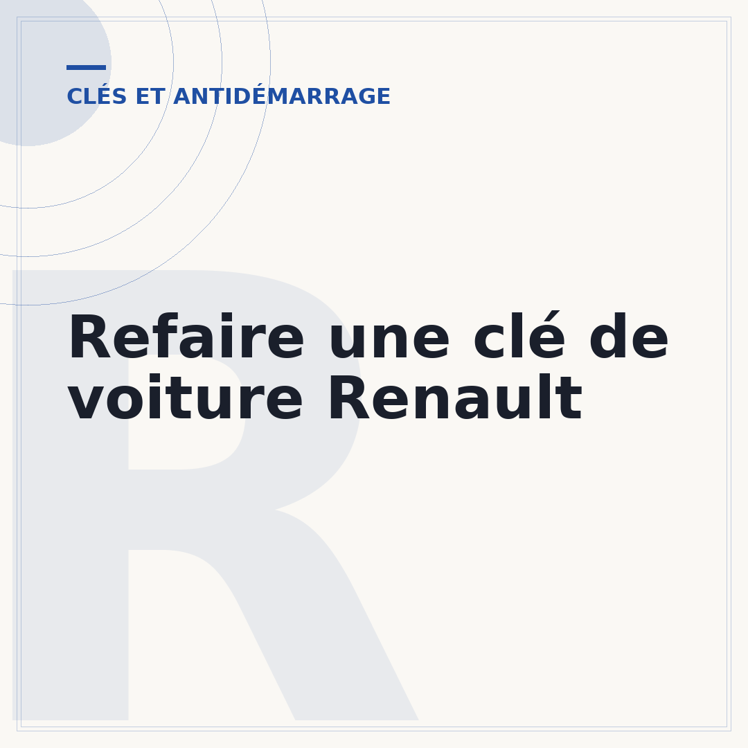 Refaire une clé de voiture Renault