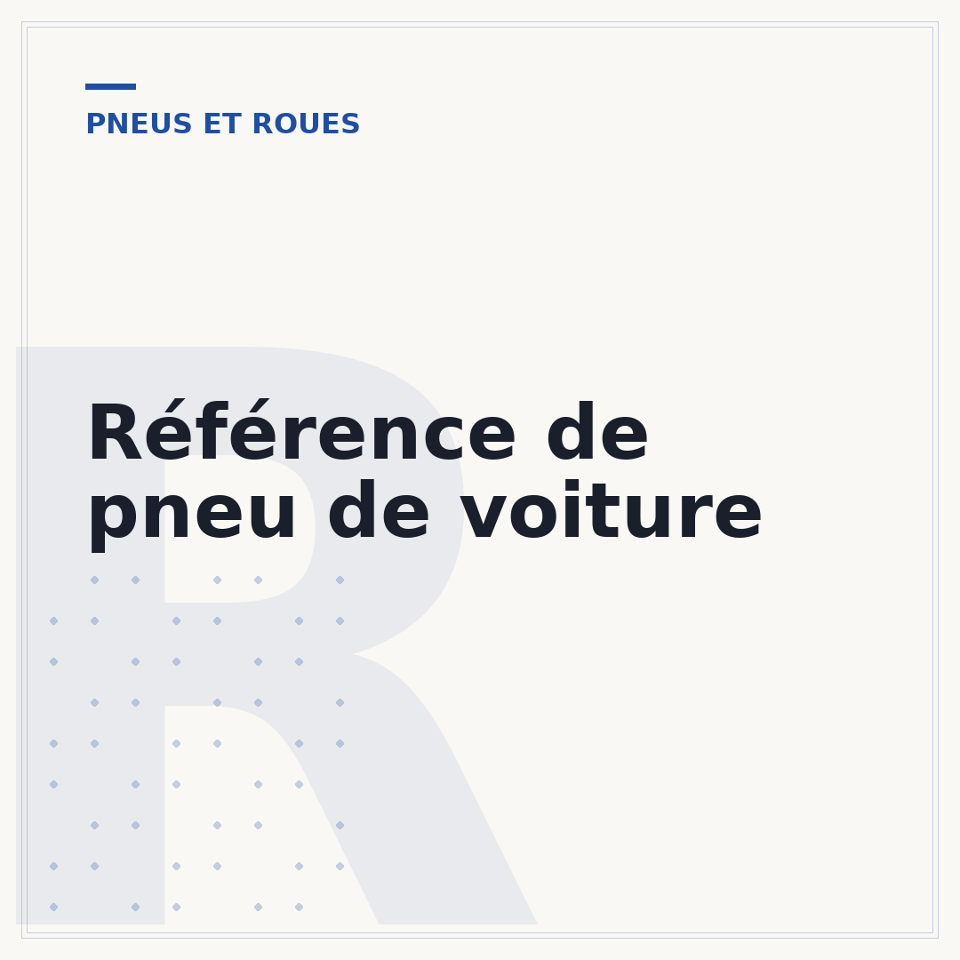 Référence de pneu de voiture