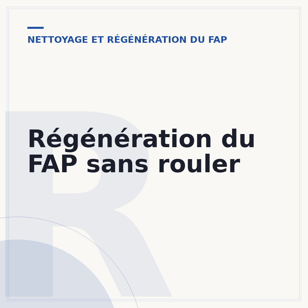 Régénération du FAP sans rouler