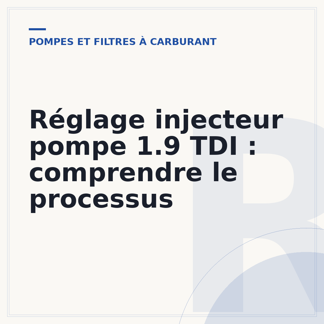 Réglage injecteur pompe 1.9 TDI : comprendre le processus