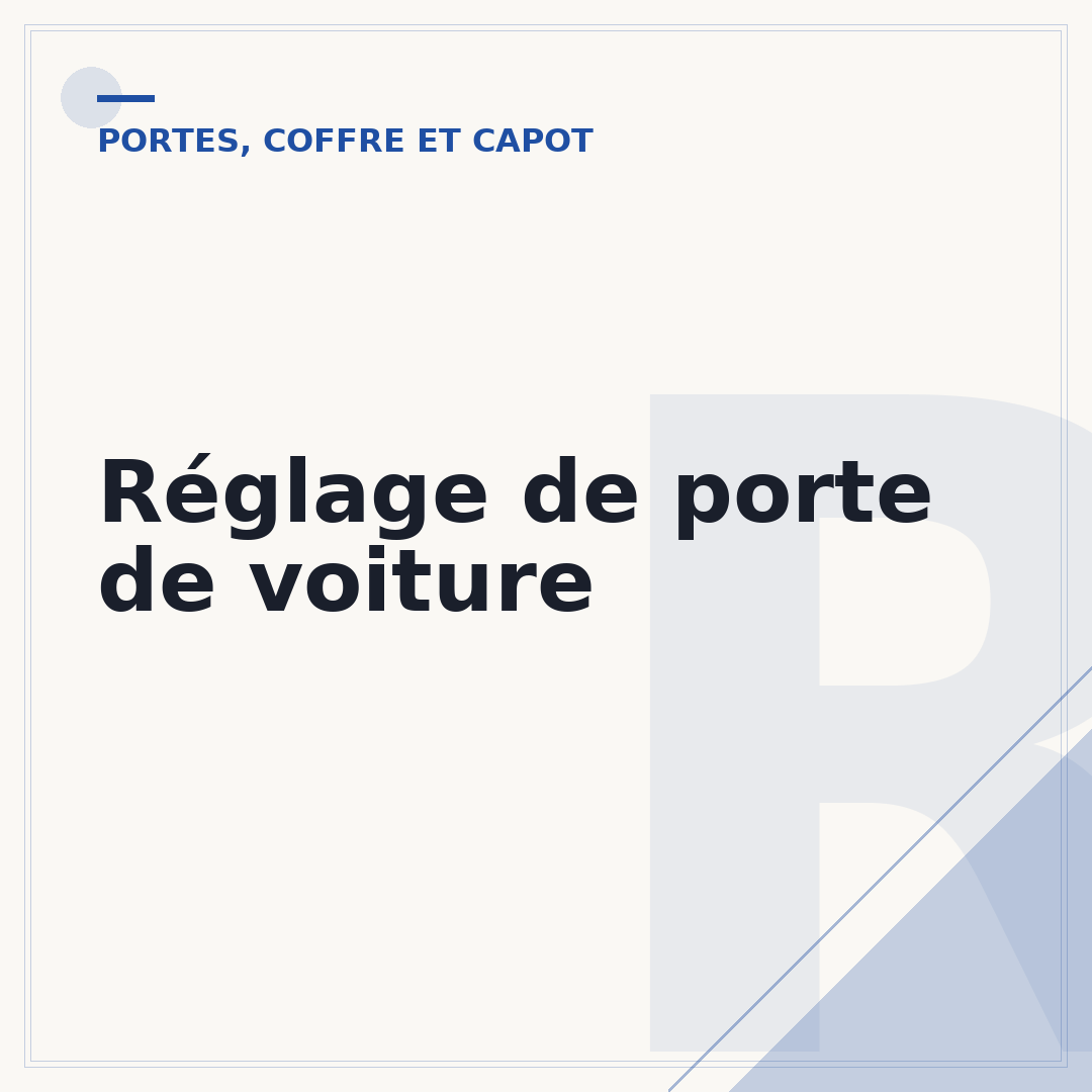 Réglage de porte de voiture
