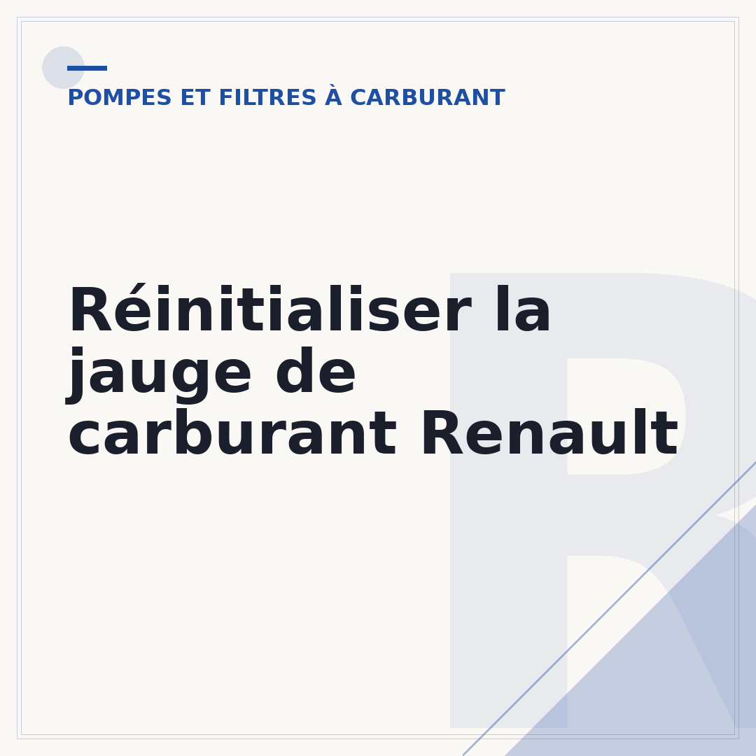 Réinitialiser la jauge de carburant Renault