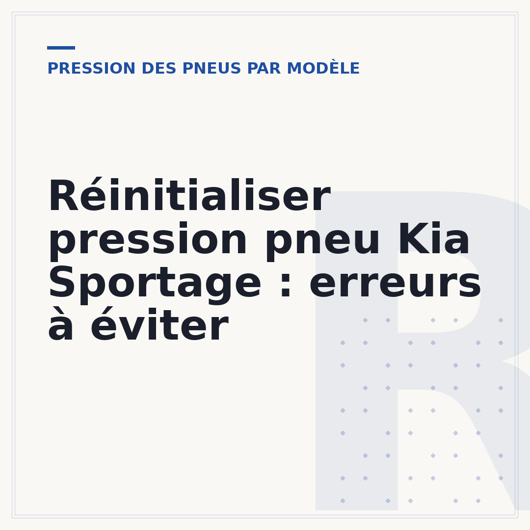 Réinitialiser pression pneu Kia Sportage : erreurs à éviter