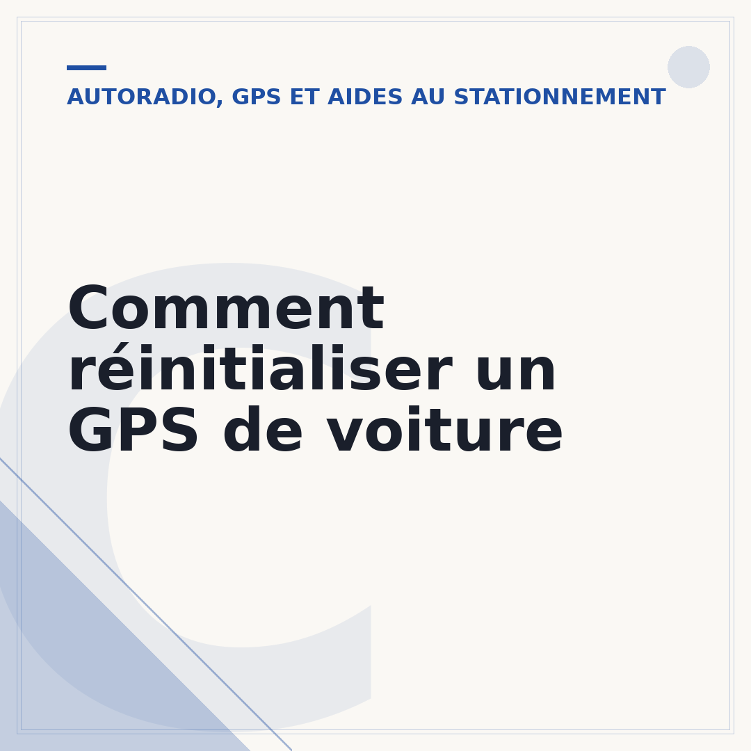 Comment réinitialiser un GPS de voiture