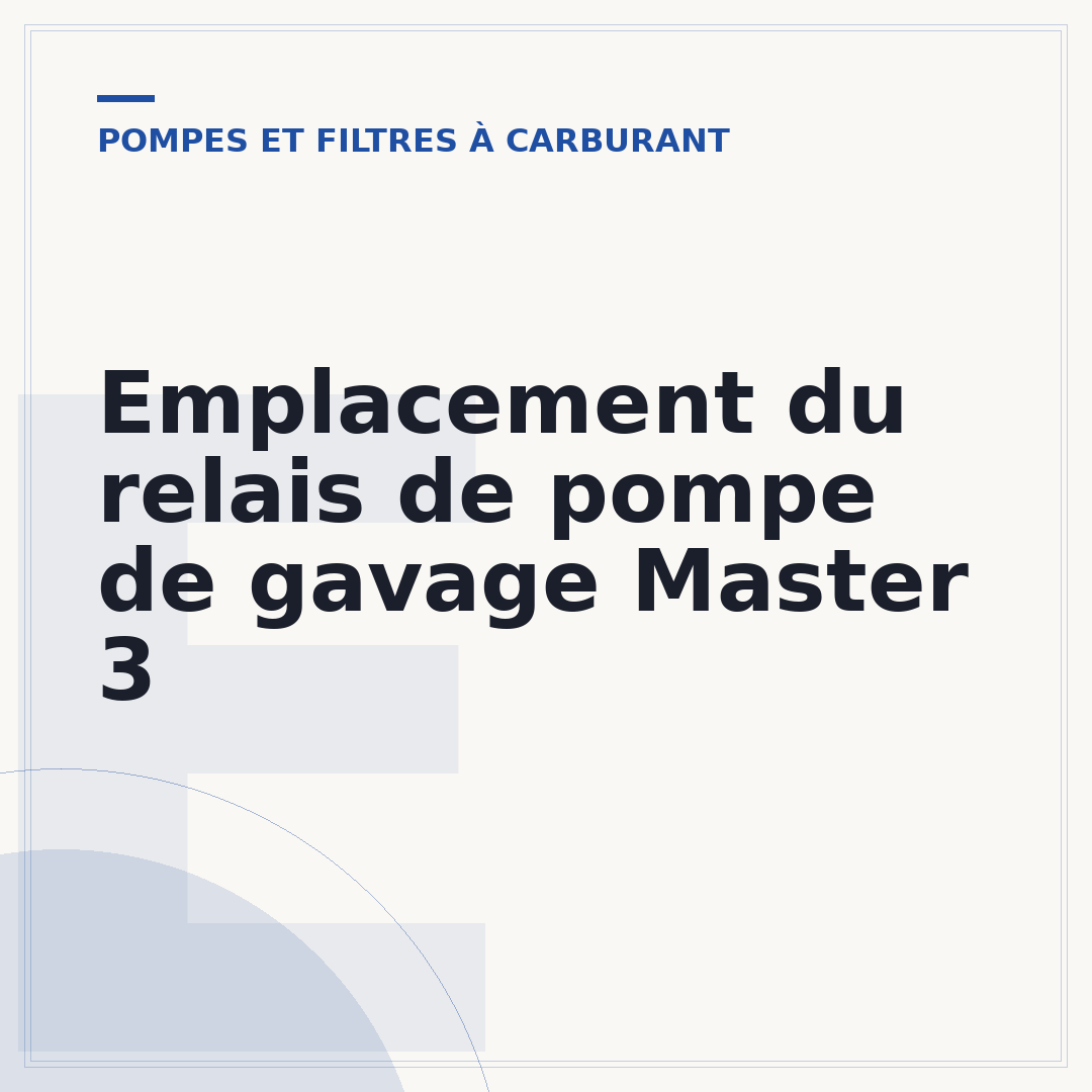 Emplacement du relais de pompe de gavage Master 3
