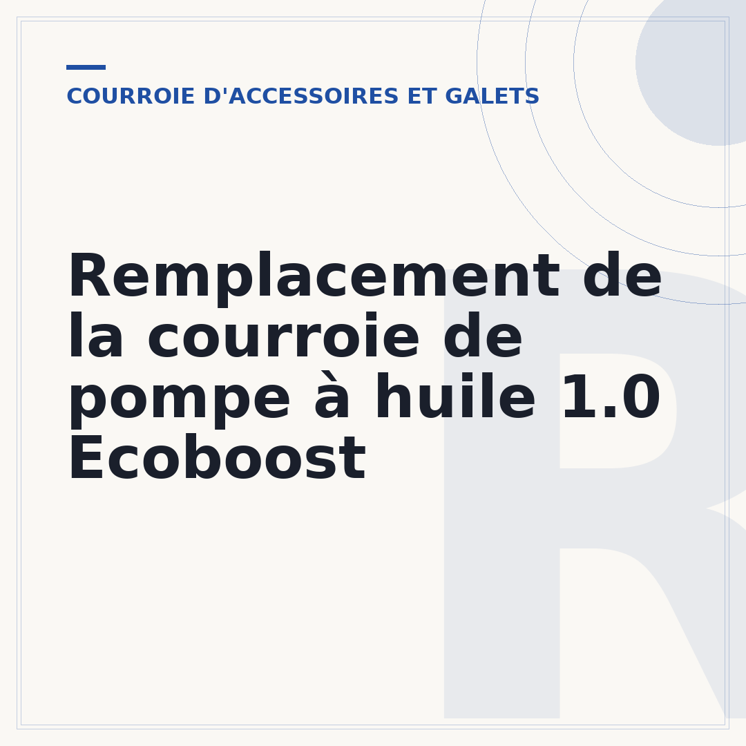 Remplacement de la courroie de pompe à huile 1.0 Ecoboost