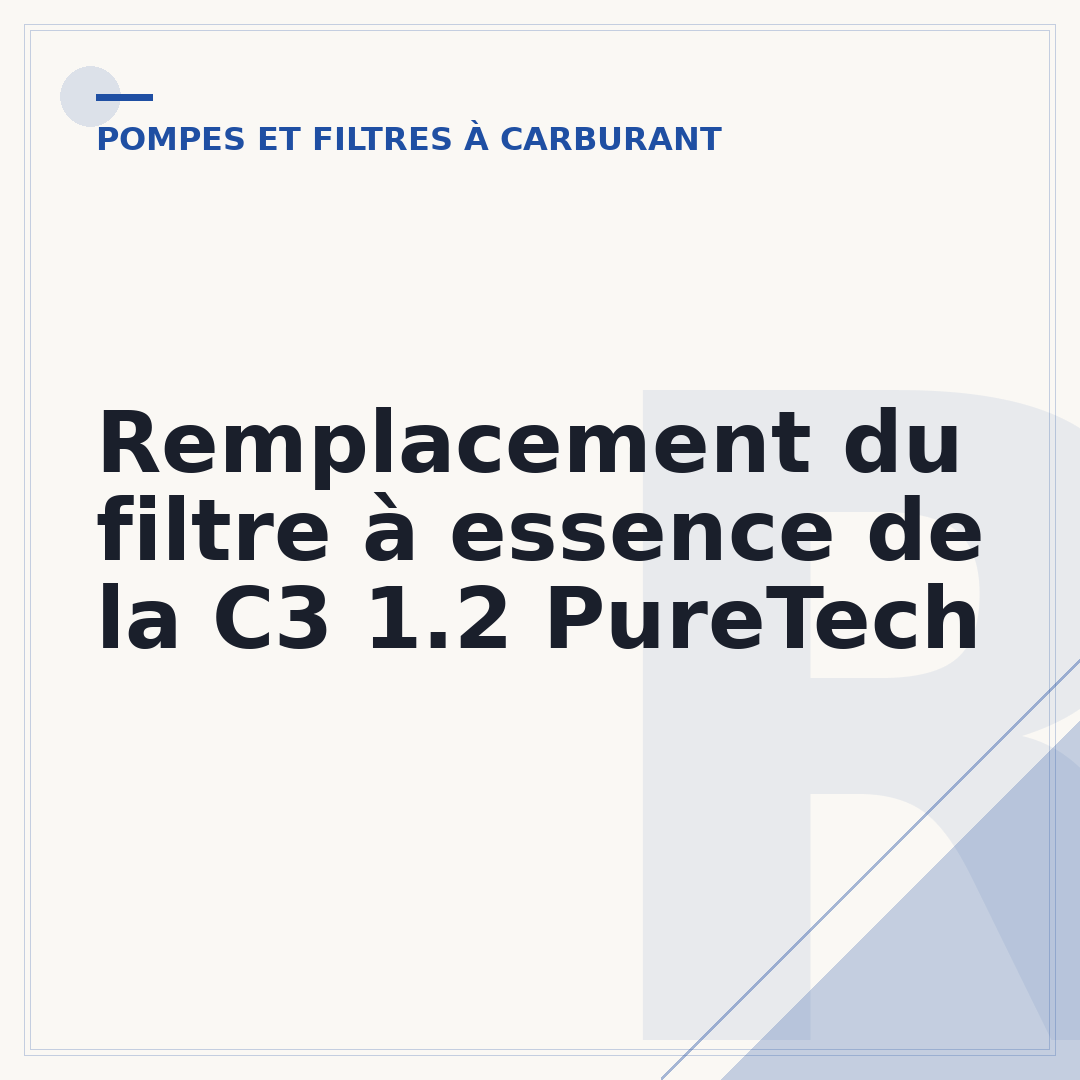 Remplacement du filtre à essence de la C3 1.2 PureTech