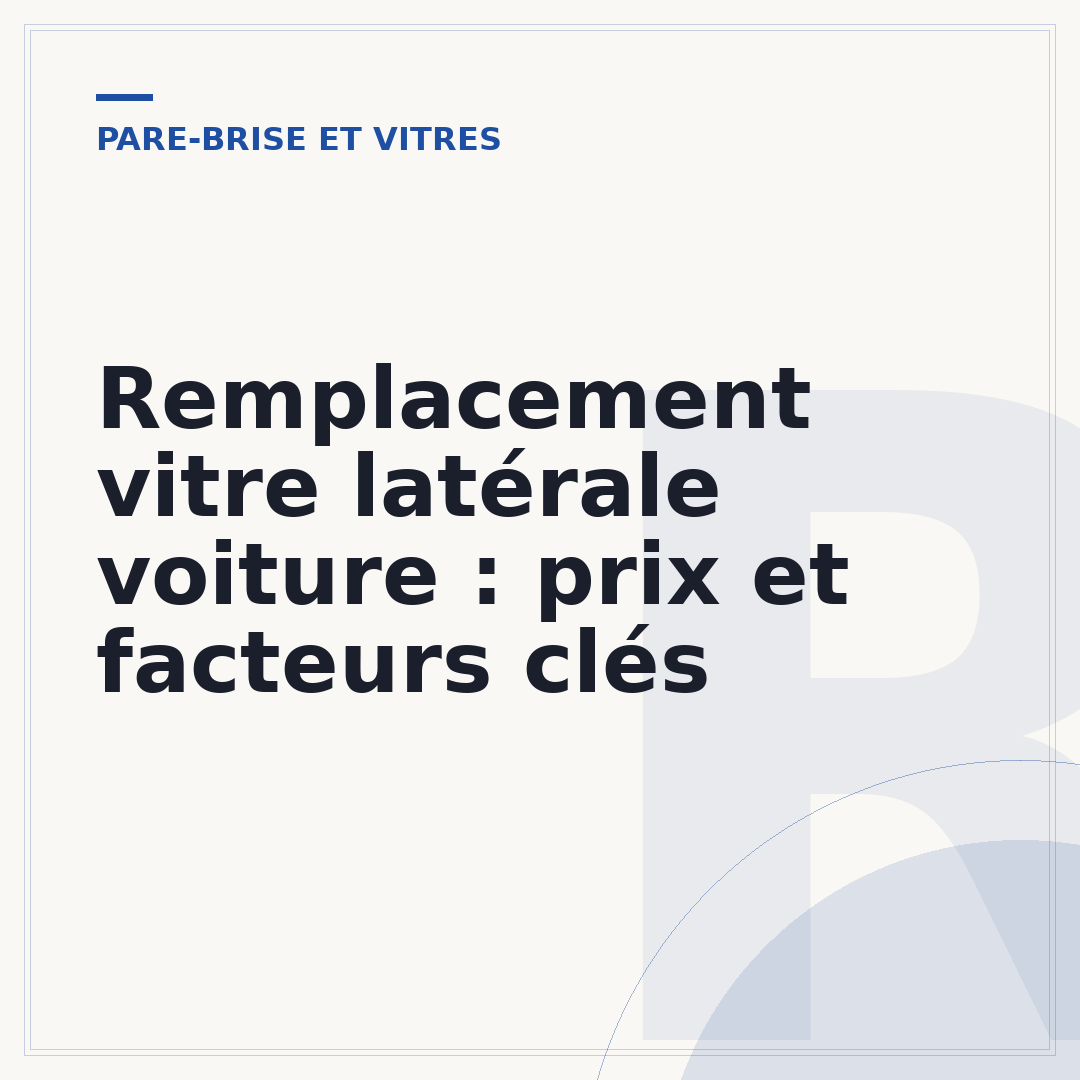 Remplacement vitre latérale voiture : prix et facteurs clés
