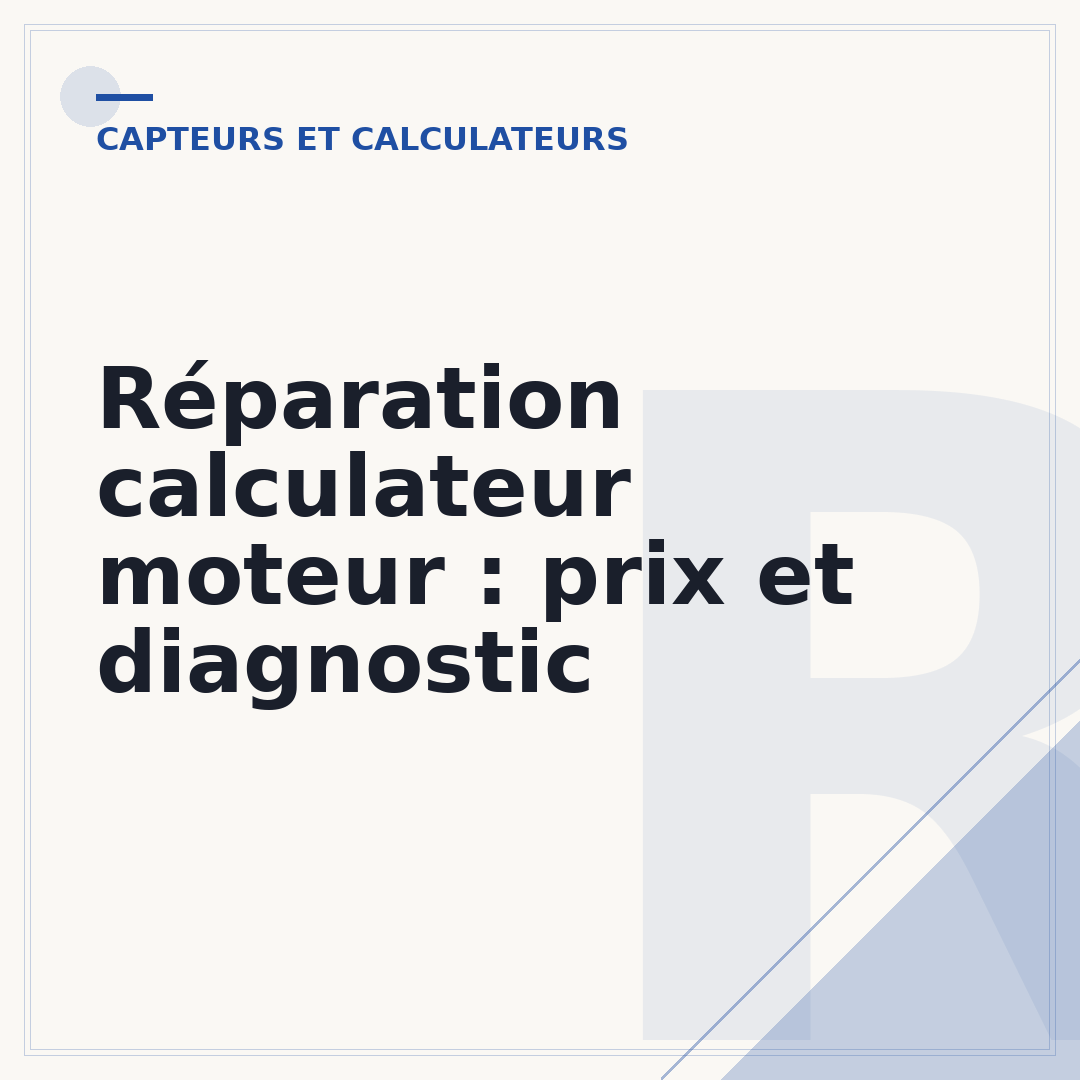 Réparation calculateur moteur : prix et diagnostic