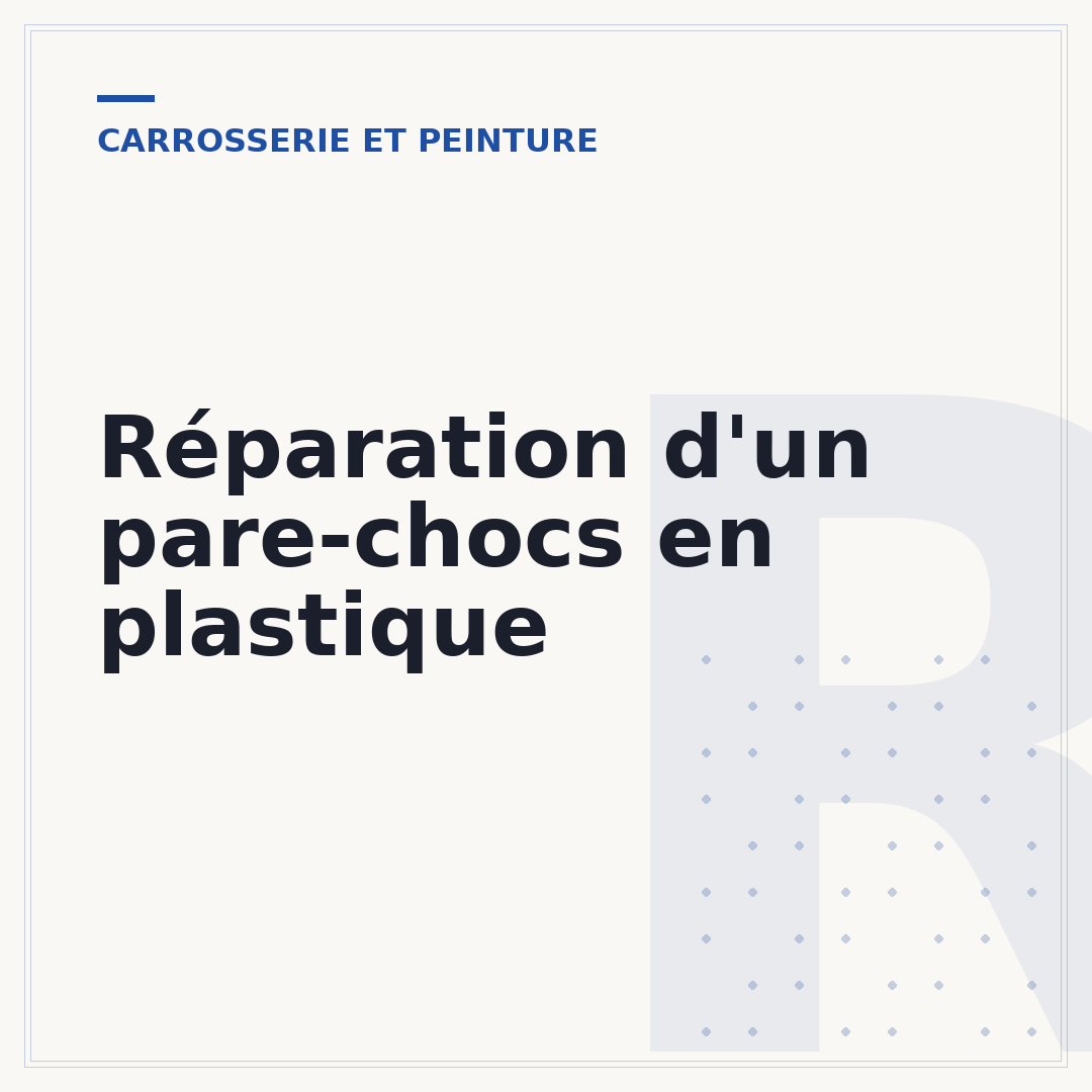Réparation d'un pare-chocs en plastique