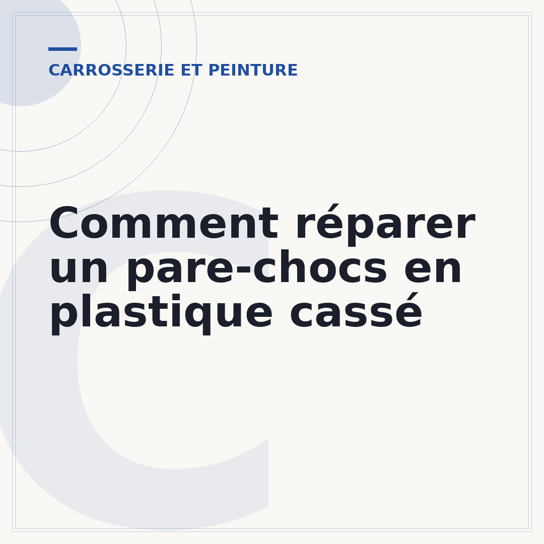 Comment réparer un pare-chocs en plastique cassé