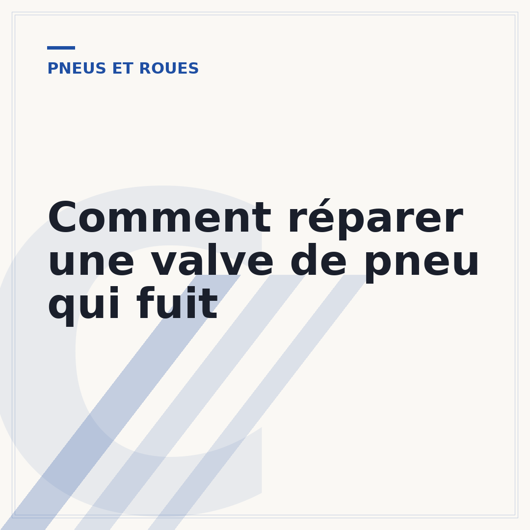 Comment réparer une valve de pneu qui fuit