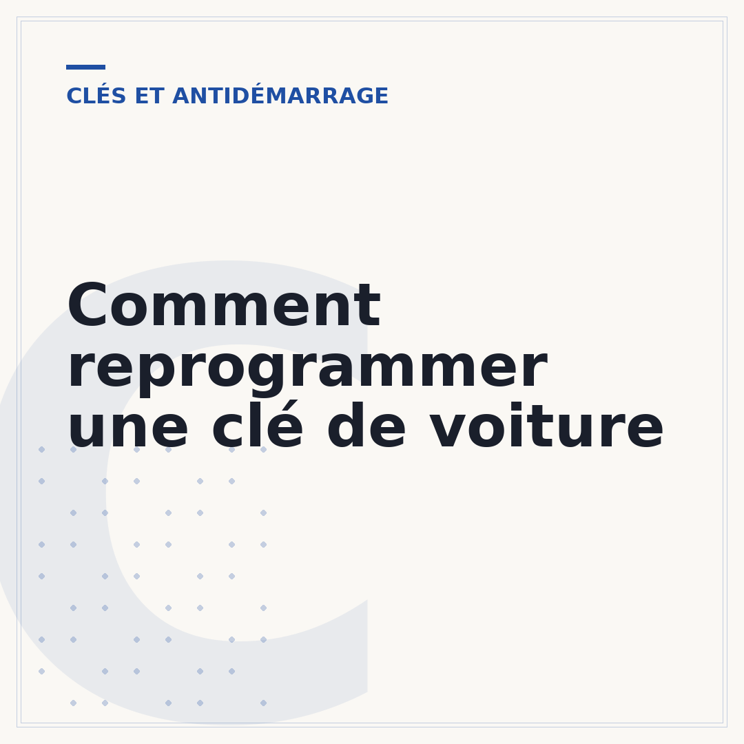 Comment reprogrammer une clé de voiture