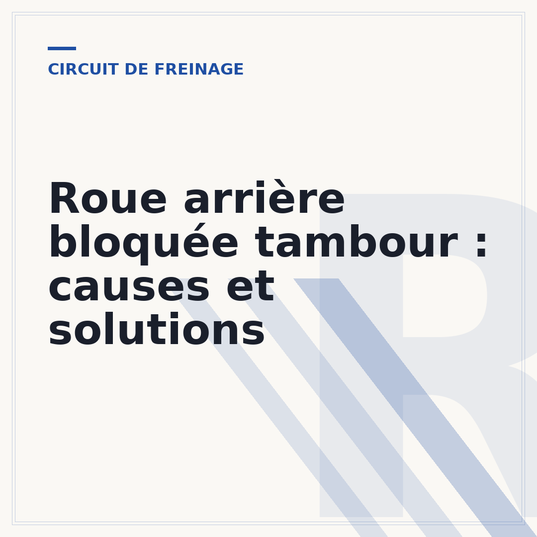 Roue arrière bloquée tambour : causes et solutions