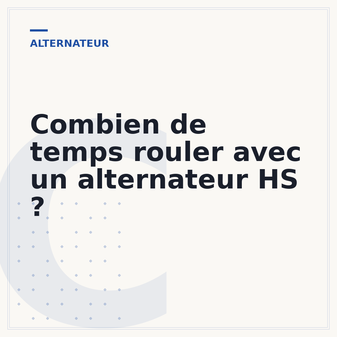 Combien de temps rouler avec un alternateur HS ?