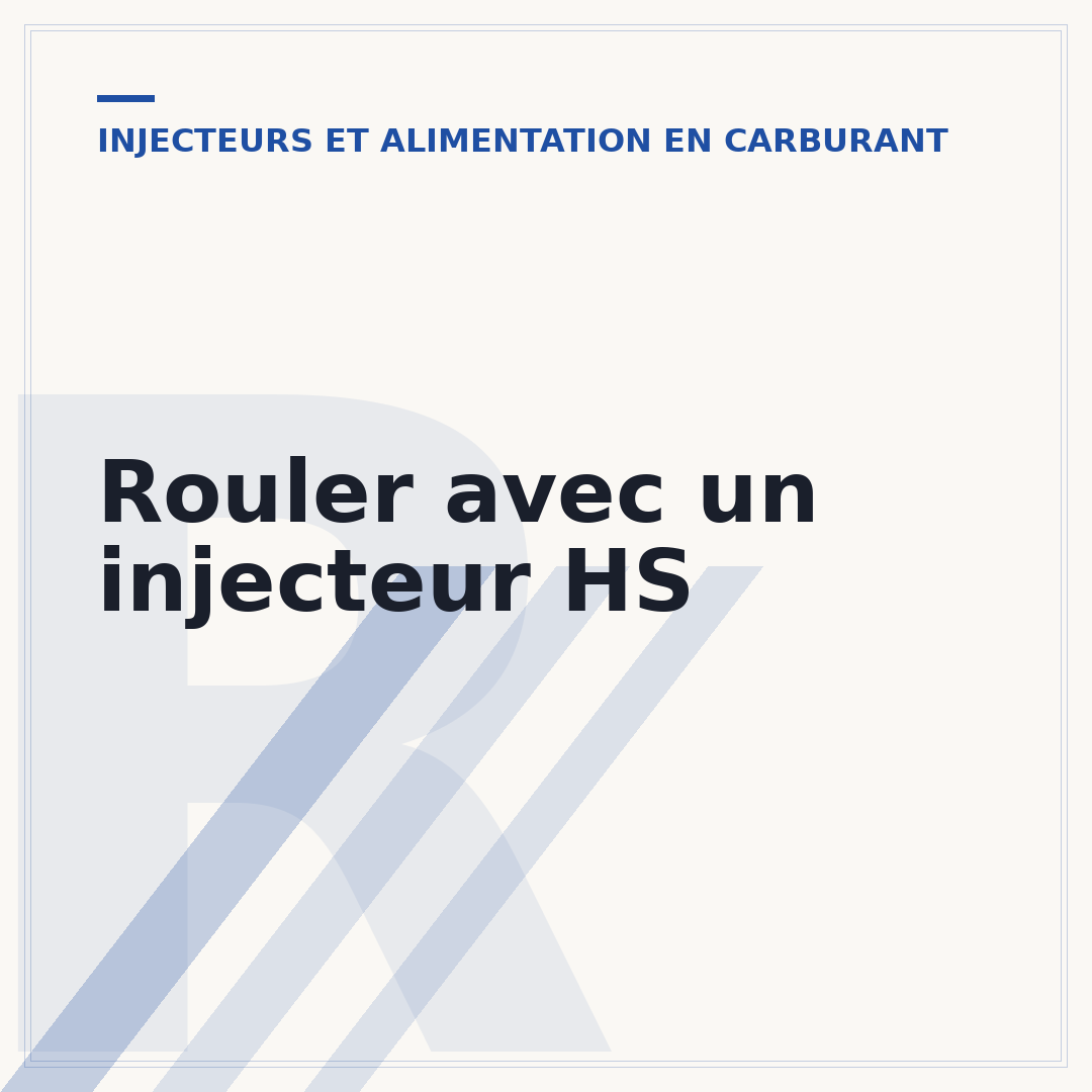 Rouler avec un injecteur HS