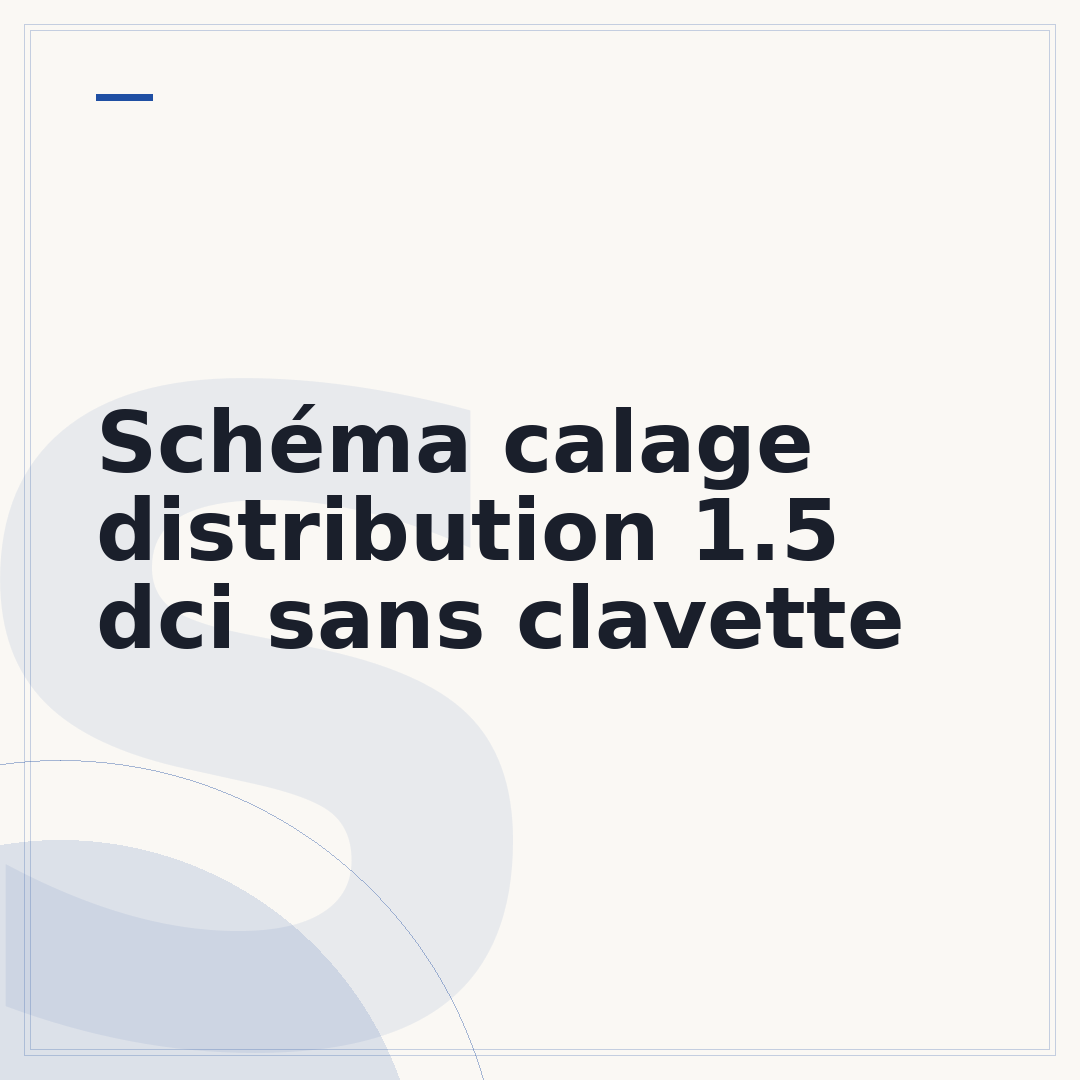 Schéma calage distribution 1.5 dci sans clavette